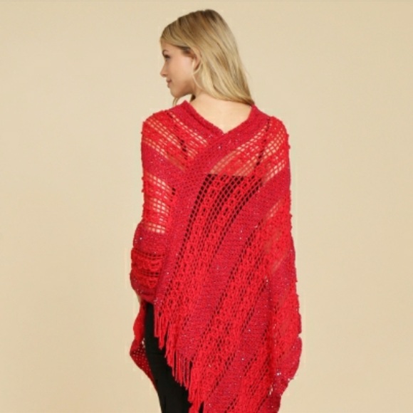 Riahfashion Bohemian Sequin Glitter Poncho - Picture 4 of 14